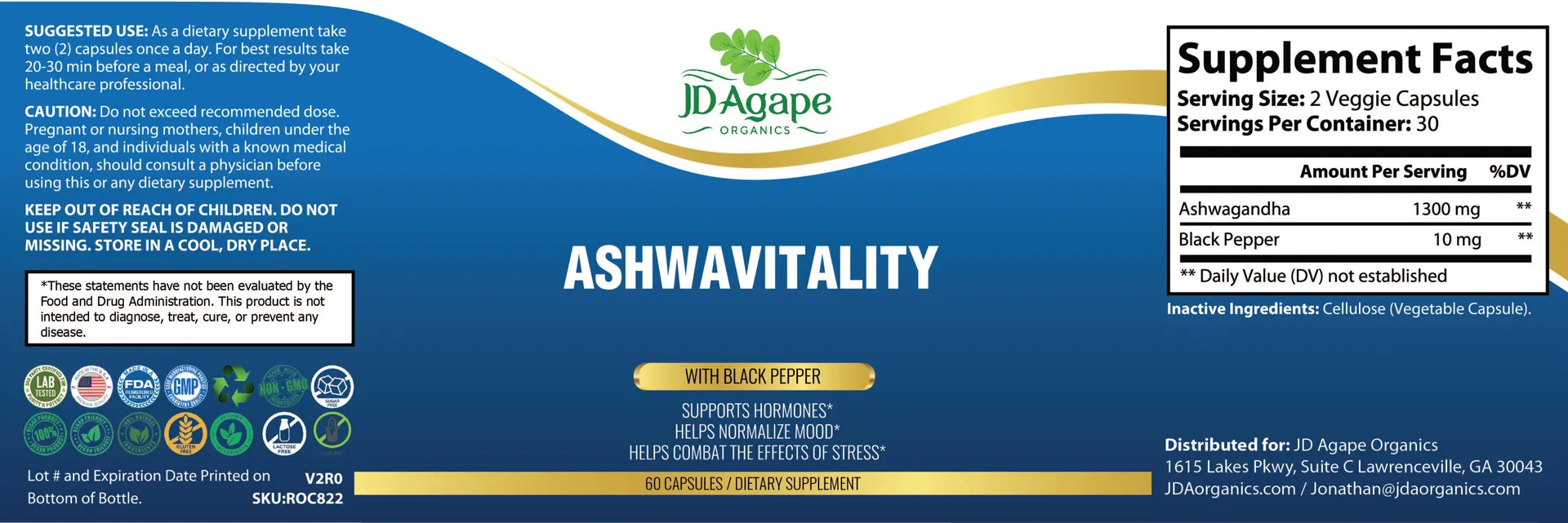 Ashwavitality supplement label